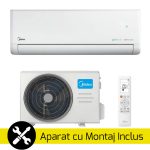 Aparat de aer conditionat Midea Solstice 12000 BTU cu Montaj Inclus (Inverter, Wi-Fi, A+++, AI EcoMaster, 180° Air Flow, Air Magic+, Prime Guard, i-Sleep)